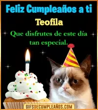 GIF Gato meme Feliz Cumpleaños Teofila